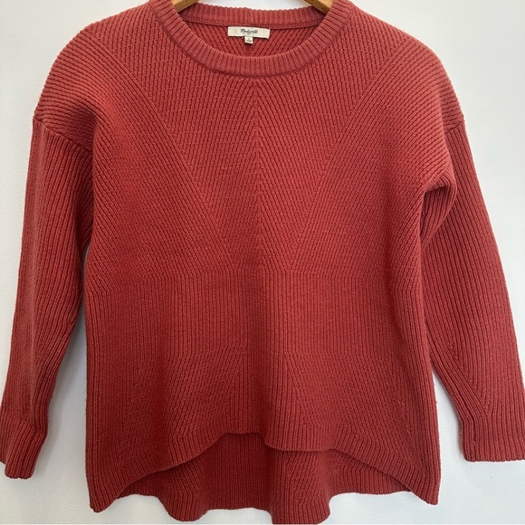 Madewell 100% Merino Wool Moderne Salmon Sweater Pullover Knit Thick Small Pink - Picture 5 of 10